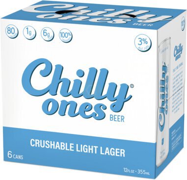 CHILLY ONES LIGHT LAGER BEER 6 PK